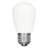 SATCO S14 LED Bulb, Medium Base, 45 Lumens, 2700k, 1.4 Watt, White, Case Of 12