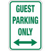 Hy-Ko Guest Parking With Arrows Sign 12x18" Non-Reflective Aluminum