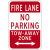 Hy-Ko Fire Lane No Parking Sign 12x18" Non-Reflective Aluminum