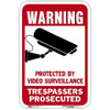 Hy-Ko Sign Aluminum 12x18 No Trespassing Protected By Video Surveillance