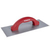 Roberts Dual-Notch Adhesive Trowel, Coated Carbon Steel, Flat V, U