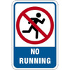 Hy-Ko Brands 12x18 No Running With Symbol Reflective Sign