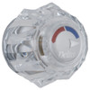 Delta Handle, Shower Knob, Single Clear,red And Blue Indicators, Silver Button Insert