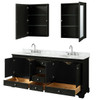Wyndham Deborah Espresso Double Bath Vanity, With Oval Sink, Medicine Cabinets (Mirrors Included)