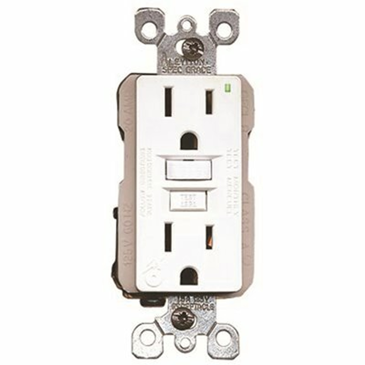 Leviton 15 Amp 125-Volt Nema 5-15R Smartlockpro 2-Pole Residential Grade Duplex Gfci Receptacle With Led White