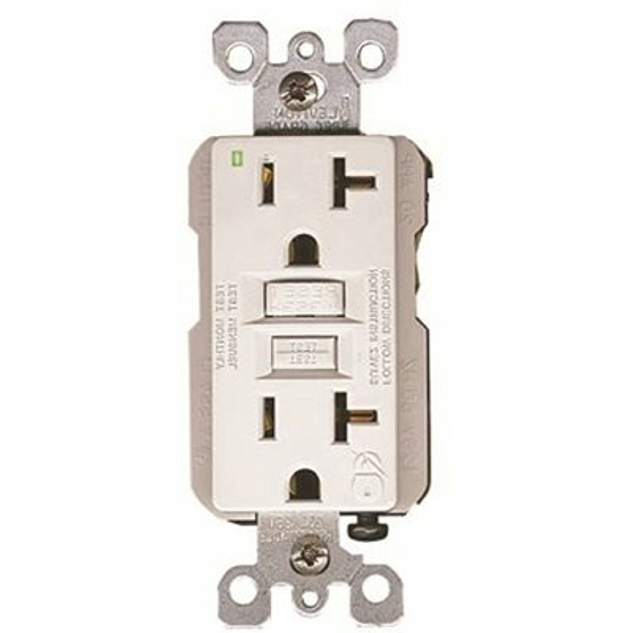 Leviton 20 Amp 125-Volt Nema 5-20R Smartlockpro 2-Pole Residential Grade Duplex Gfci Receptacle With Led White