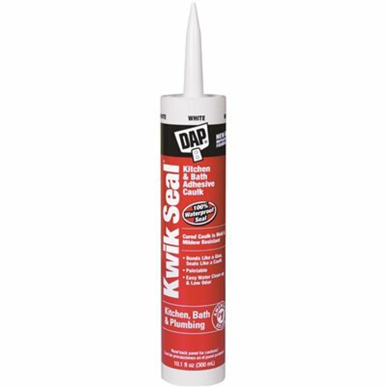 Dap Kwik Seal 10.1 Oz. White Kitchen And Bath Adhesive Caulk