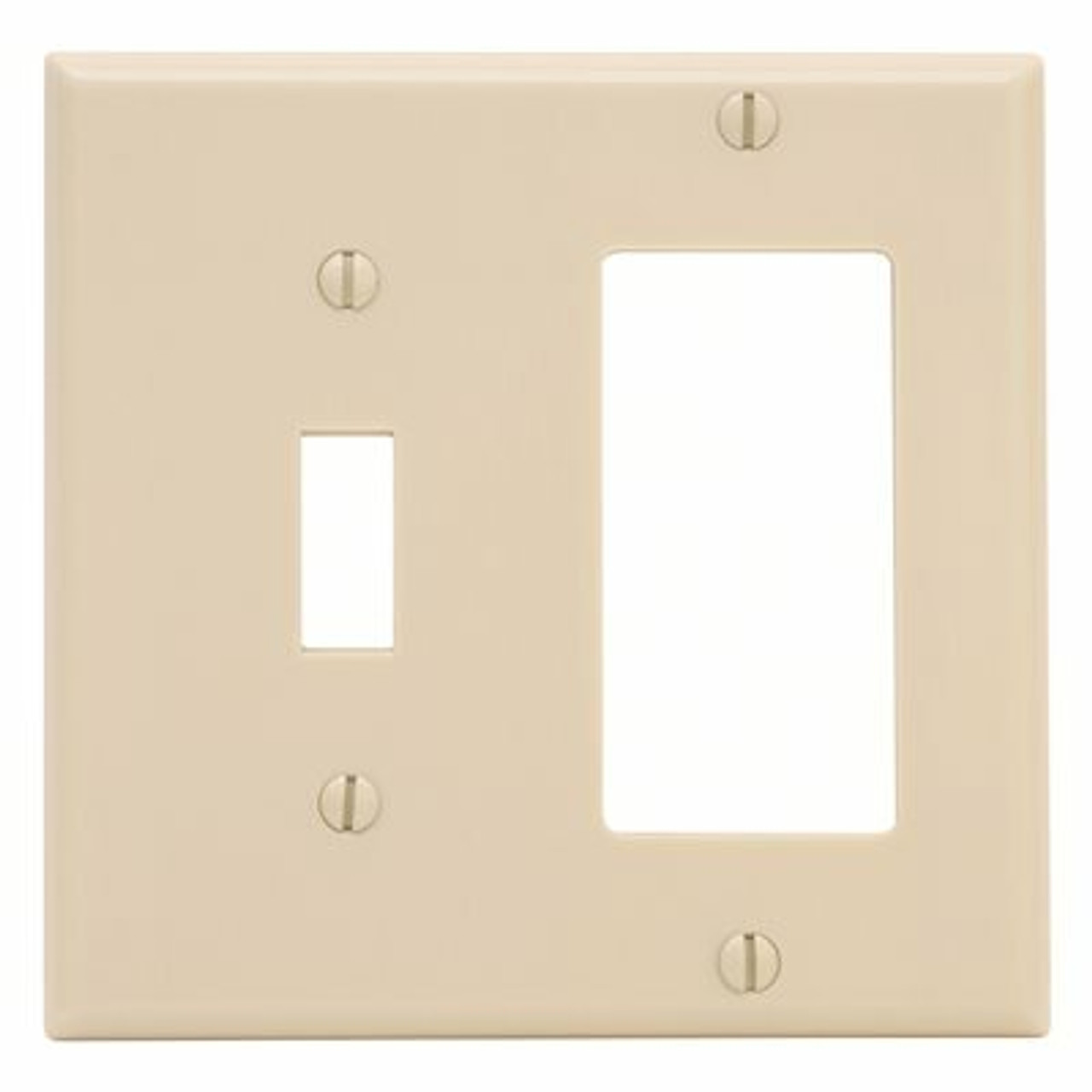 Leviton Ivory 2-Gang 1-Toggle/1-Decorator/Rocker Wall Plate (1-Pack)