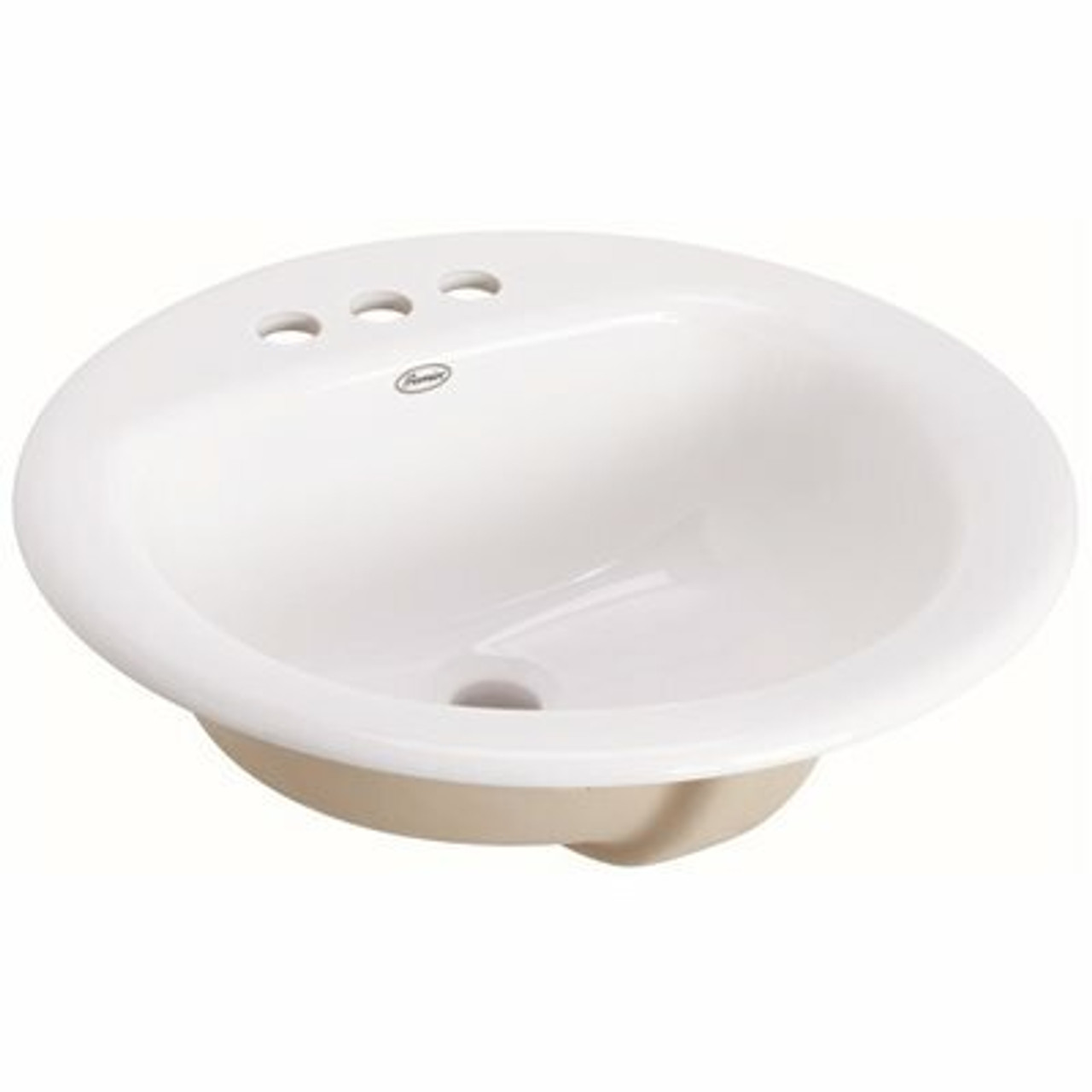 Premier Select 19 in. Round Drop-In Bathroom Sink In White