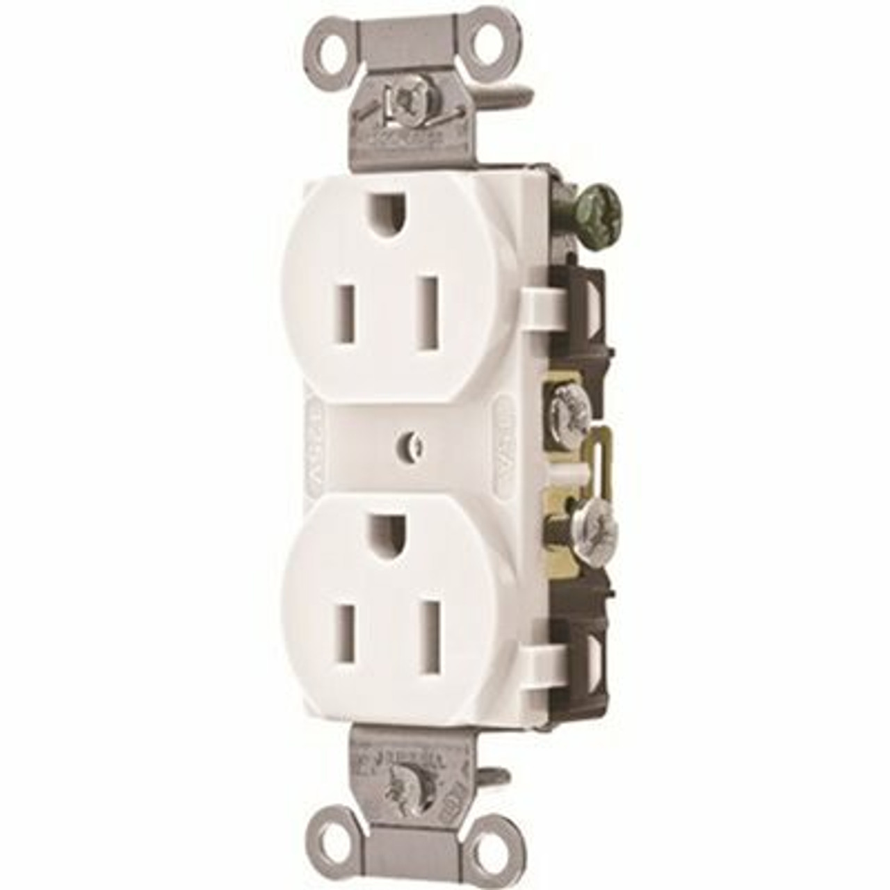 Hubbell Wiring 15 Amp Hubbell Commercial Grade Duplex Receptacle, White