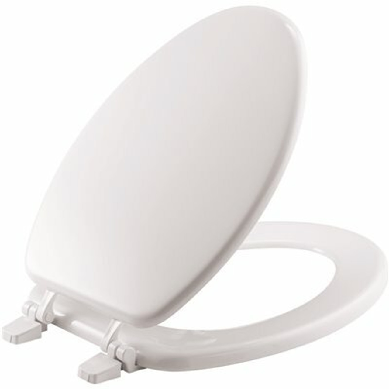 Elongated Closed Front Wood Toilet Seat In White