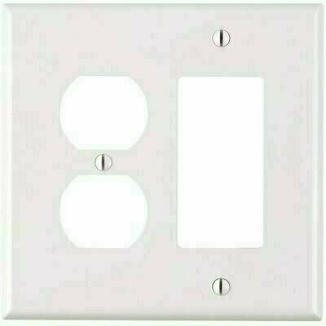 Leviton White 2-Gang 1-Decorator/Rocker/1-Duplex Wall Plate (1-Pack)