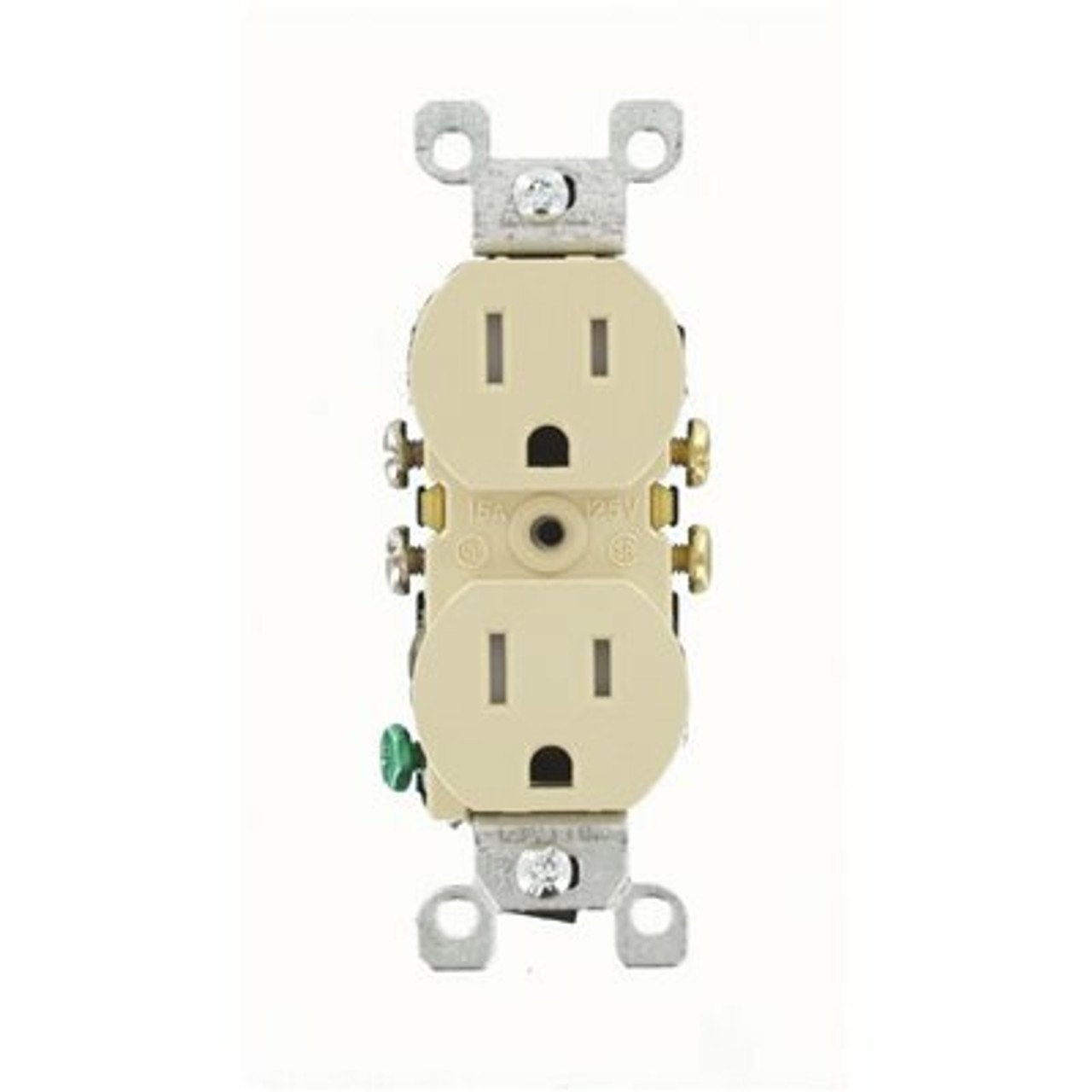 Leviton 15 Amp Tamper Resistant Duplex Outlet, Ivory