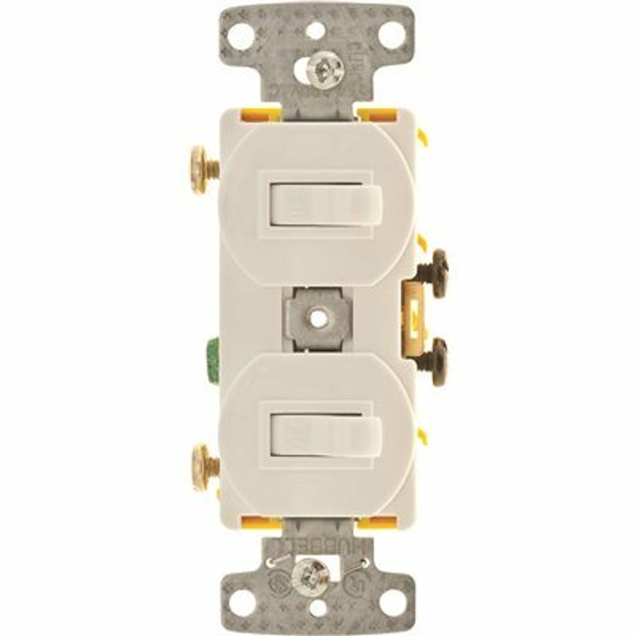 Hubbell Wiring 15 Amp 2-Gang Combo Switch, White