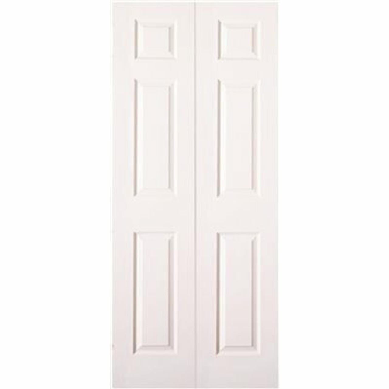 Masonite 24 In. X 80 In. Textured 6-Panel Primed White Hollow Core Composite Bi-Fold Door