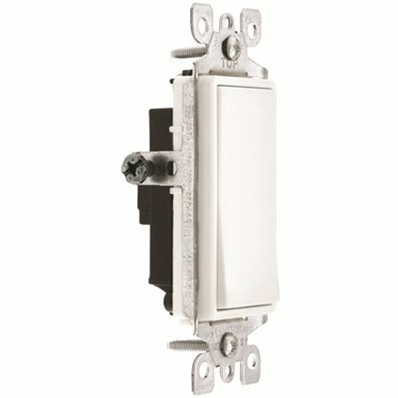 Leviton Decora 15 Amp Grounding Rocker Light Switch With Quickwire, White