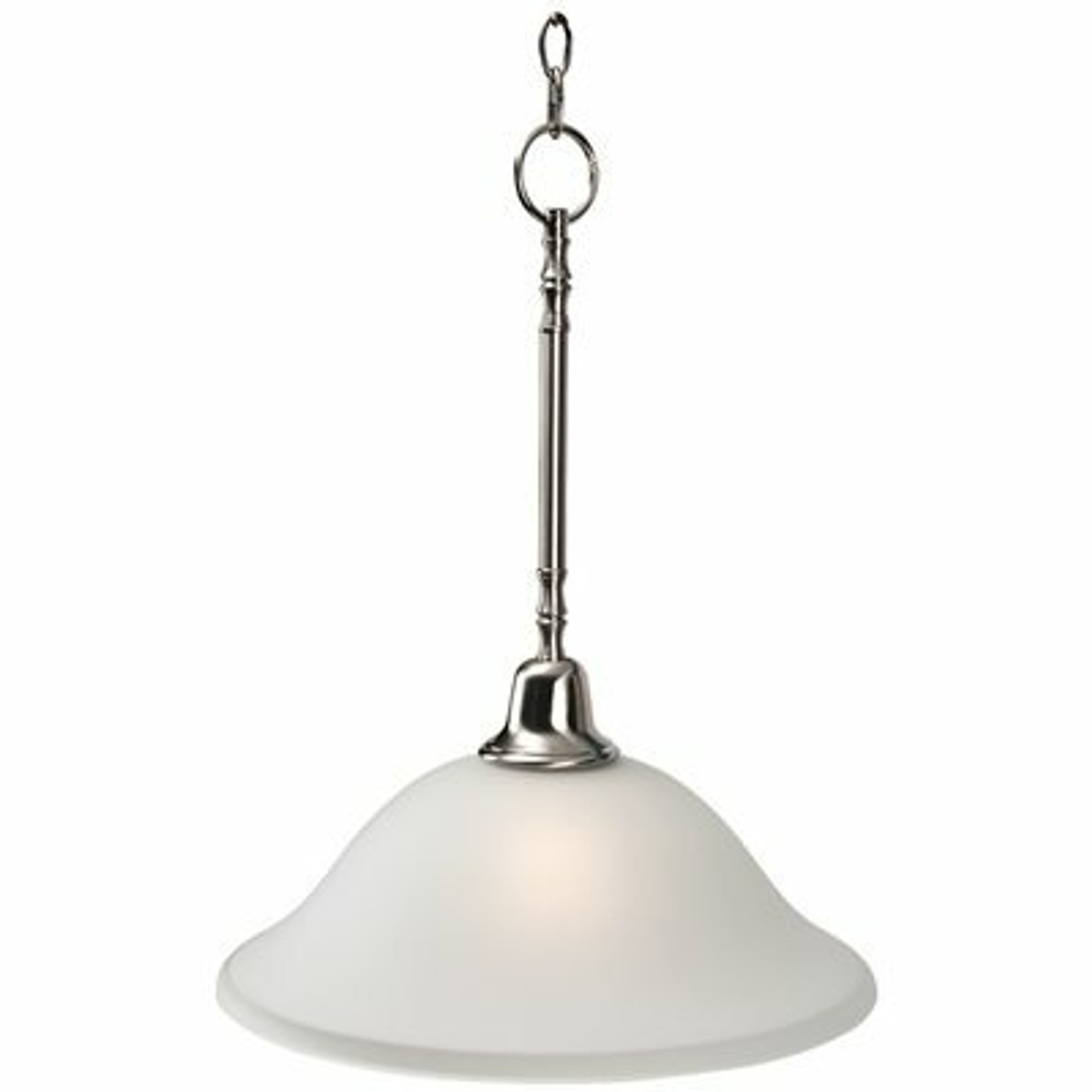 Monument 1-Light Brushed Nickel Pendant With Frosted Glass