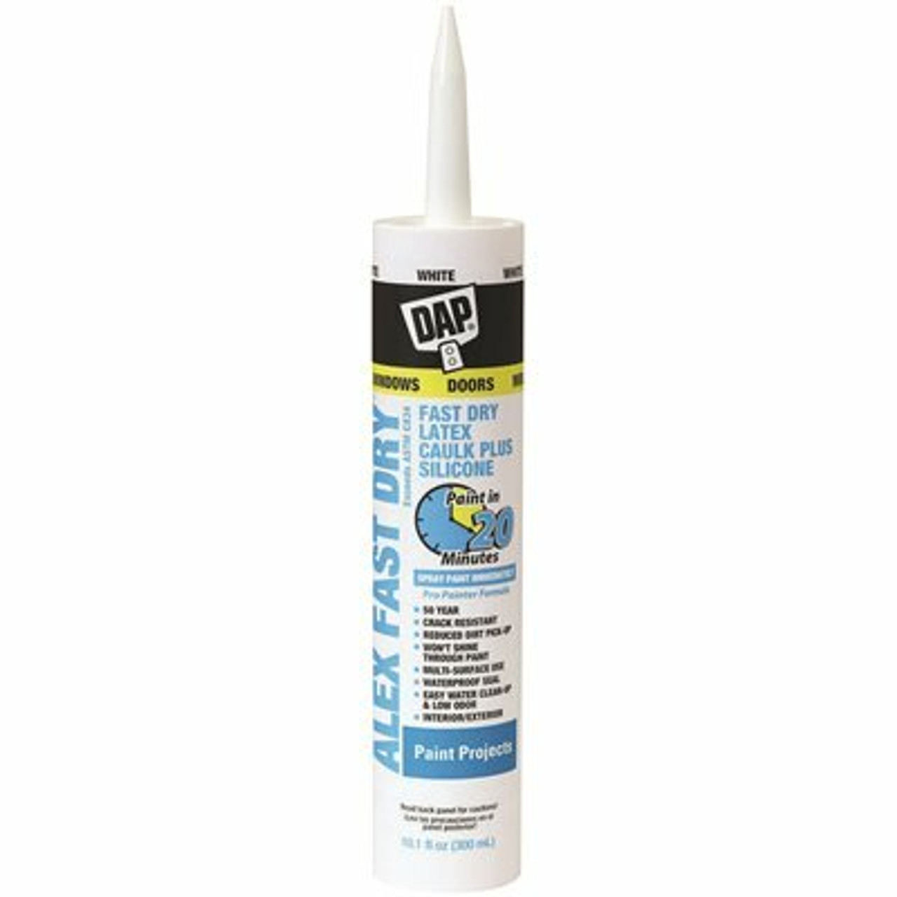 Dap Alex Fast Dry 10.1 Oz. White Acrylic Latex Plus Silicone Caulk