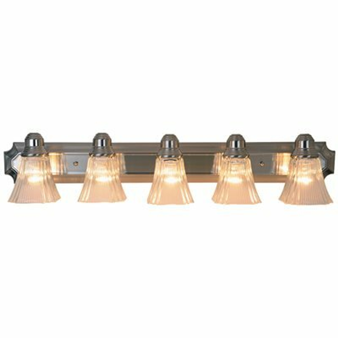 Monument 36 In. Decorative Vanity In Fixture Brushed Nickel Uses Five 60-Watt Incandescent Medium Base Lamps