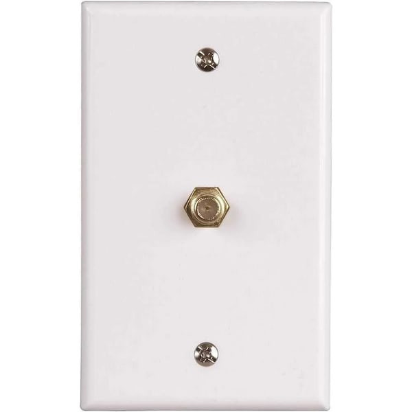 Westek 1-Gang Catv F-Type Coaxial Connector With Wall Plate, White, Package Of 10