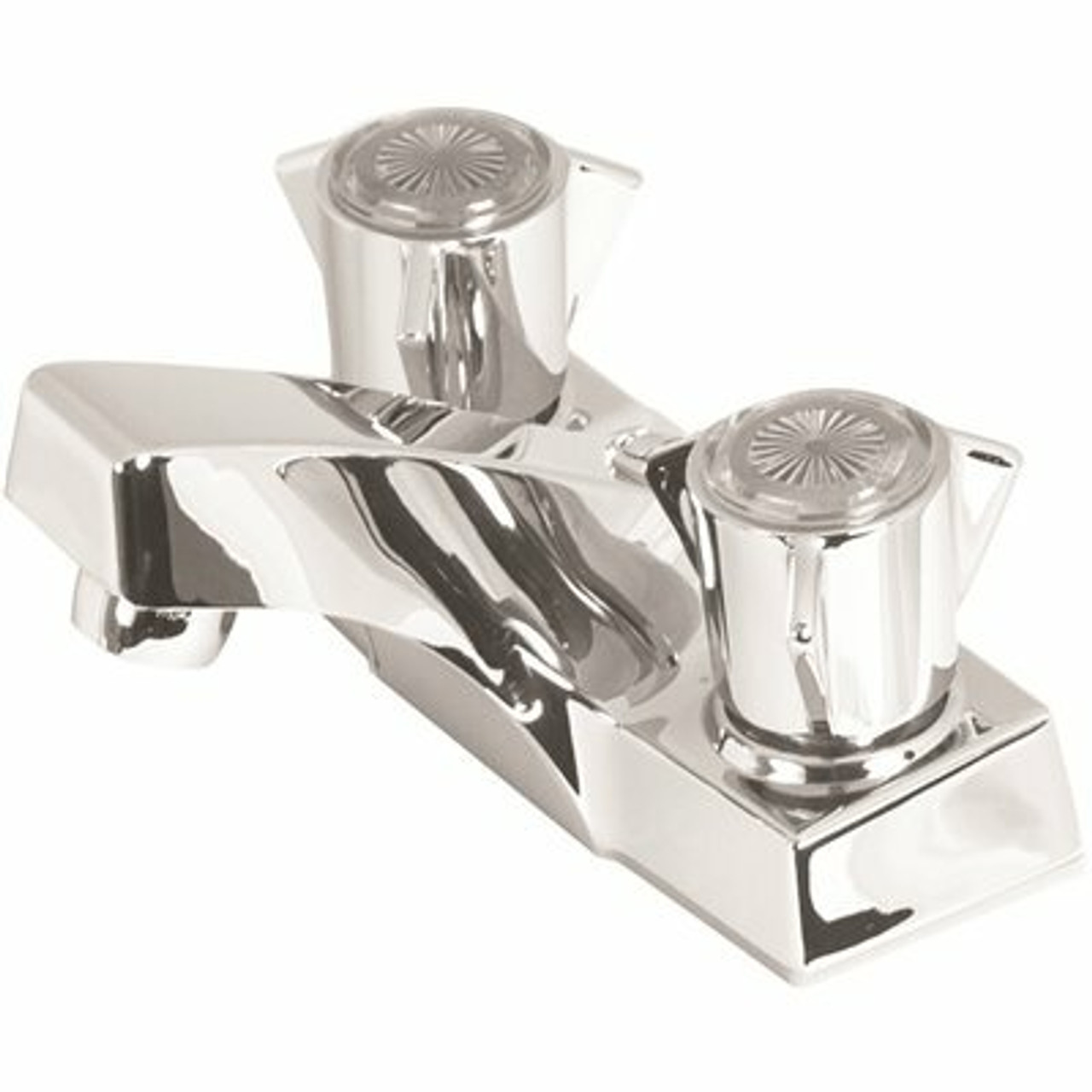 Sayco Classic Series 4 In. Centerset 2-Handle Compression Cartridge Bathroom Faucet Less Pop-Up Drain In Chrome Finish