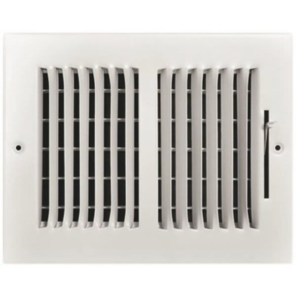 Truaire 8 In. X 6 In. 2-Way Steel Wall/Ceiling Register , White