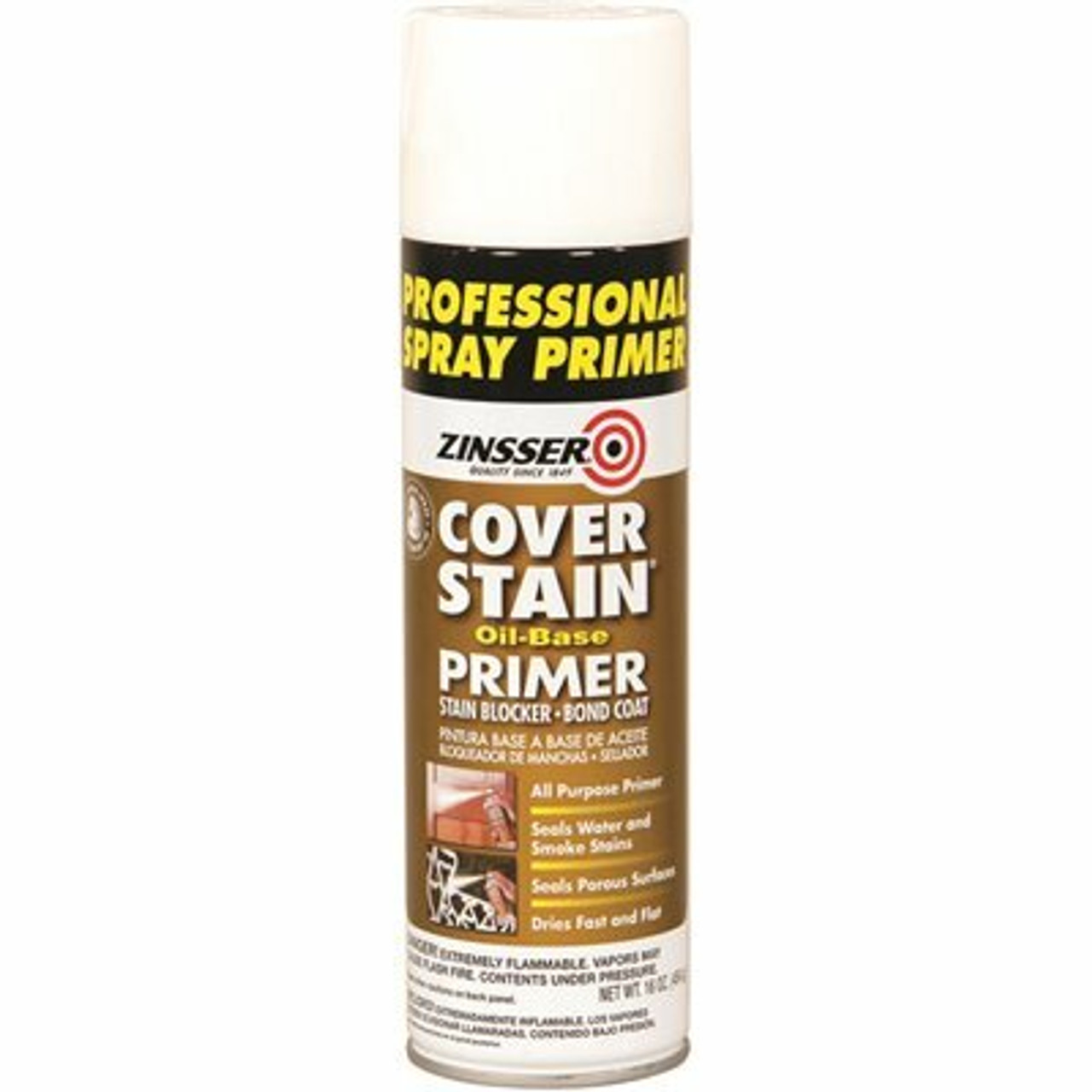 Zinsser 16 Oz. Cover Stain White Interior/Exterior Primer And Sealer Pro Pack Spray