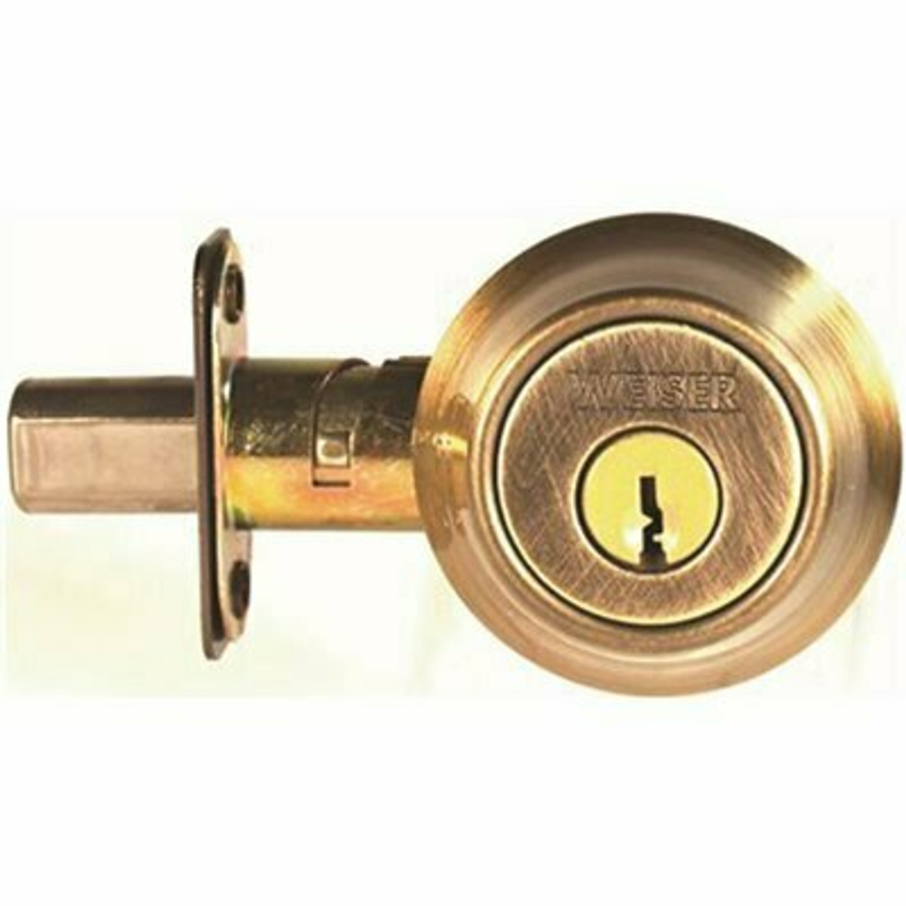 Weiser Elements Antique Brass Single Cylinder Deadbolt