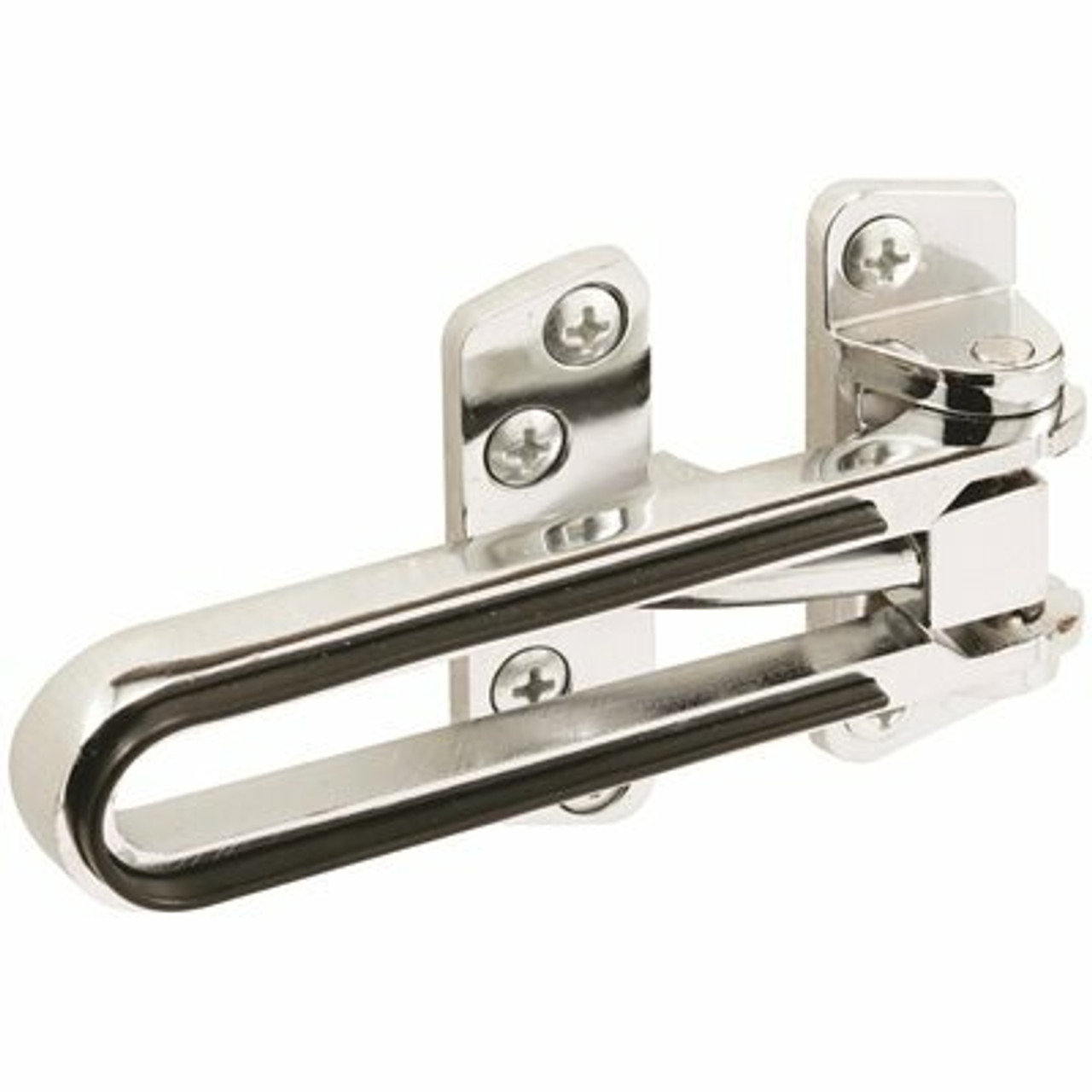 Prime-Line Swing Bar Lock, Features Rubber Bumper, Diecast Zinc, Polished Chrome Plated Finish