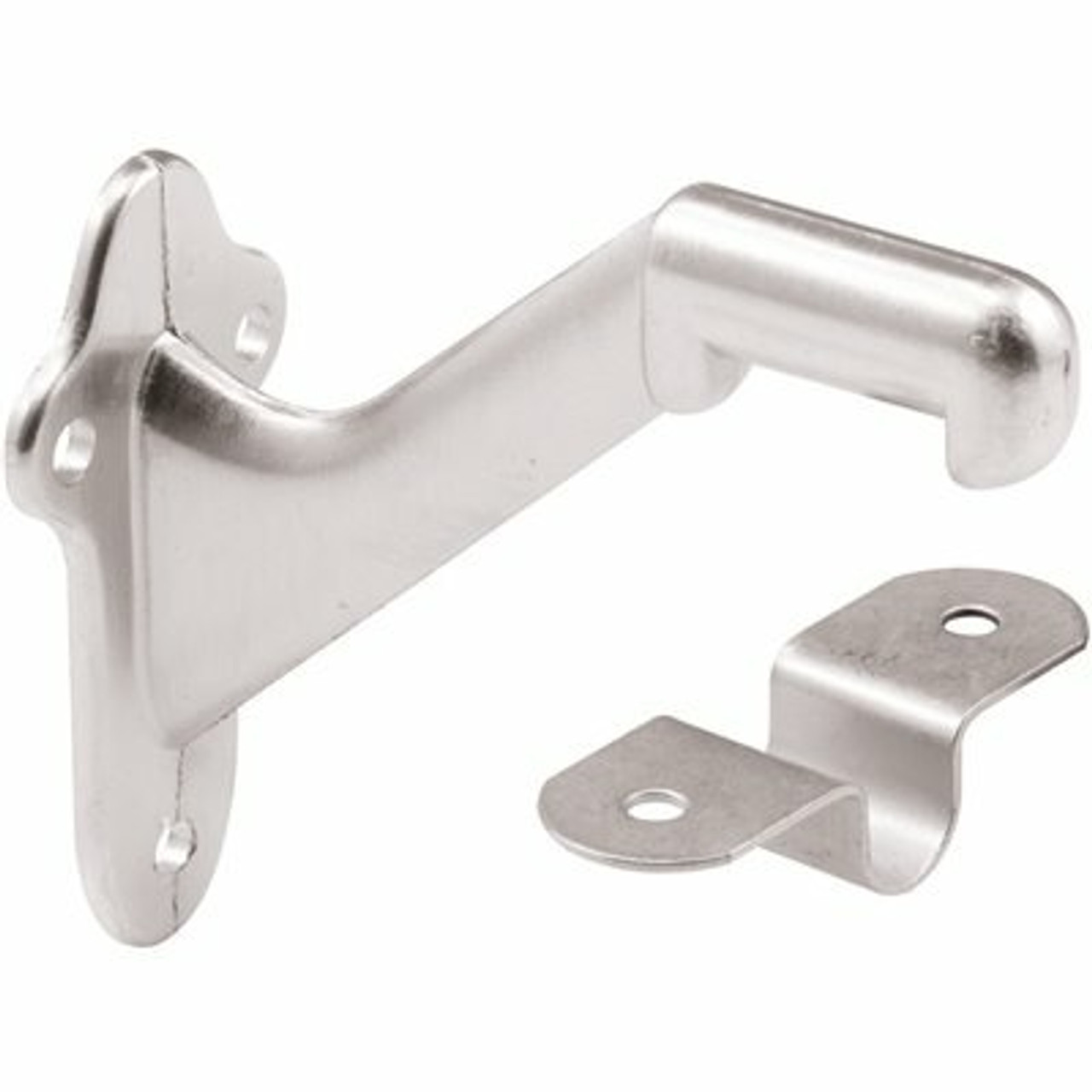 Prime-Line Staircase Handrail Support Bracket, Diecast Zinc Construction, Satin Chrome-Plated, 2 Sets