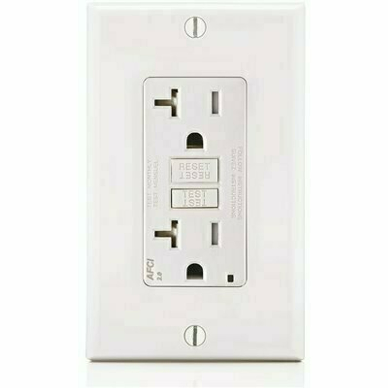 Leviton 20 Amp 125-Volt Smartlockpro 2-Pole Tamper-Resistant Afci Duplex Outlet With Led, White