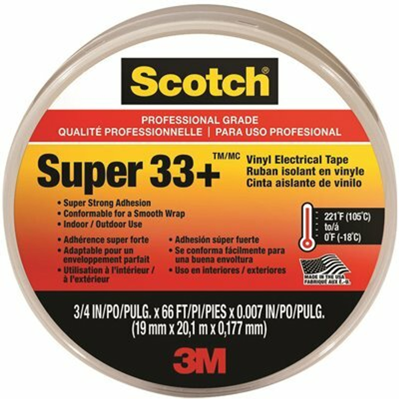 3M Scotch Super 33+ 3/4 In. X 66 Ft. Electrical Tape