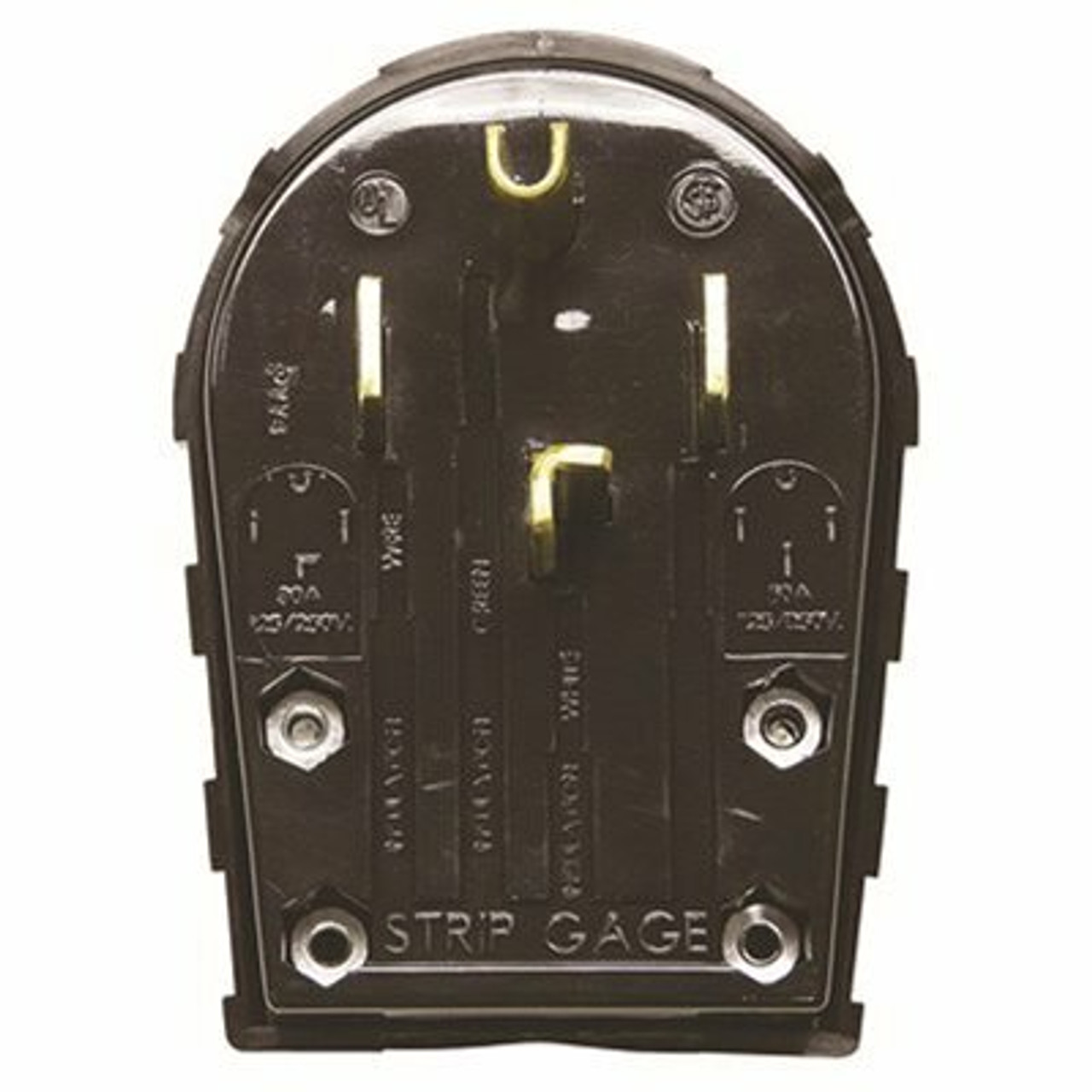 Hubbell Wiring R Sb 30 Amp-50 Amp 3-Pole 4-Wire Angle Ange And Dryer Plug, Black