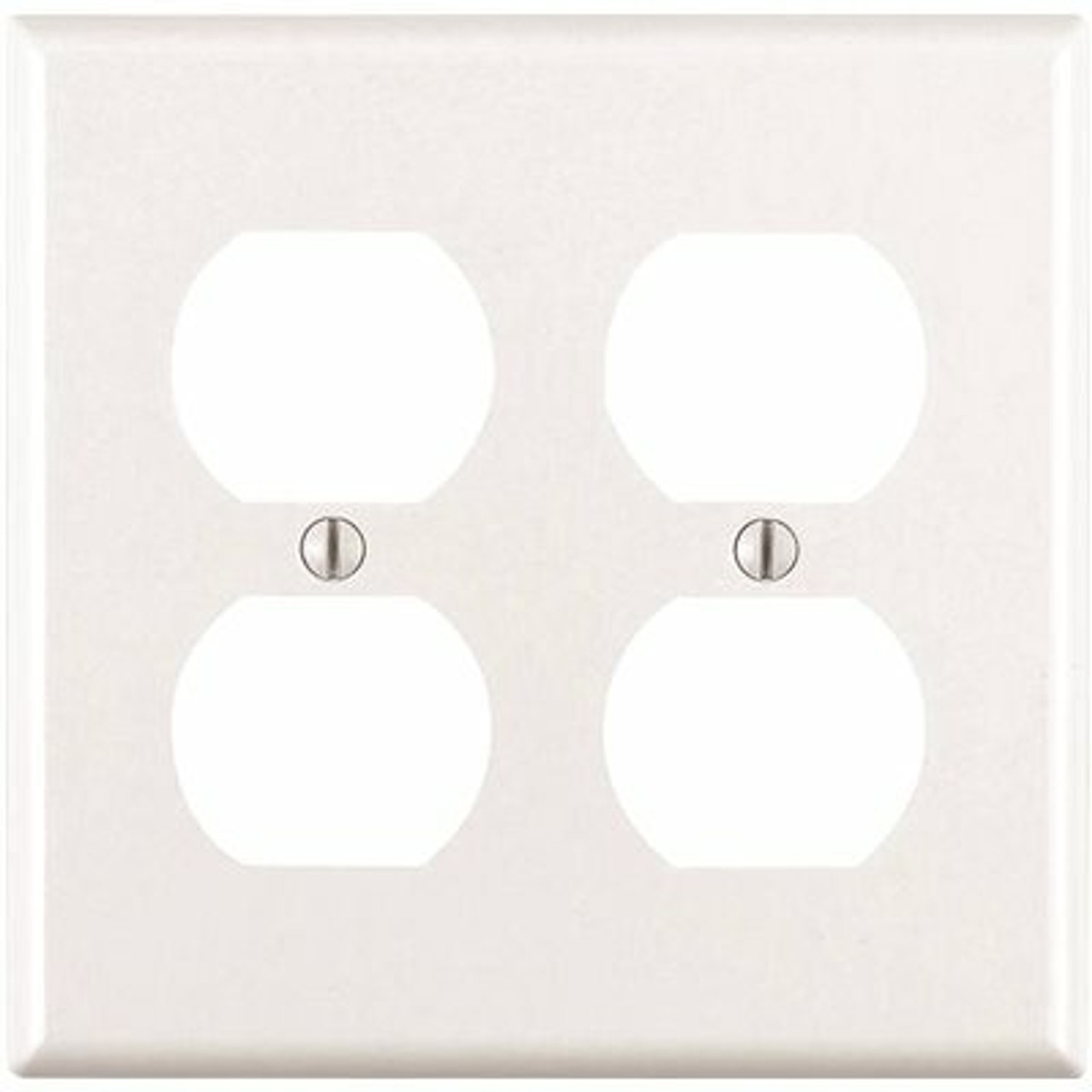 Leviton White 2-Gang Duplex Outlet Wall Plate (1-Pack) - 609024