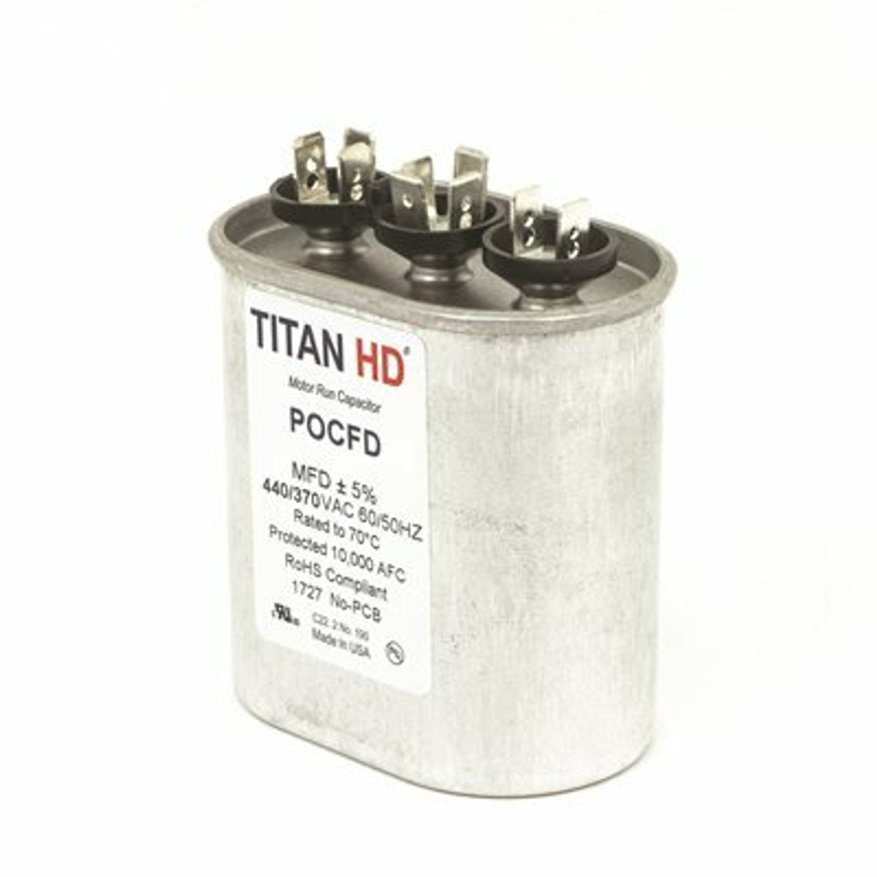 Titan Hd 25+5 Mfd 440/370-Volt Oval Run Capacitor