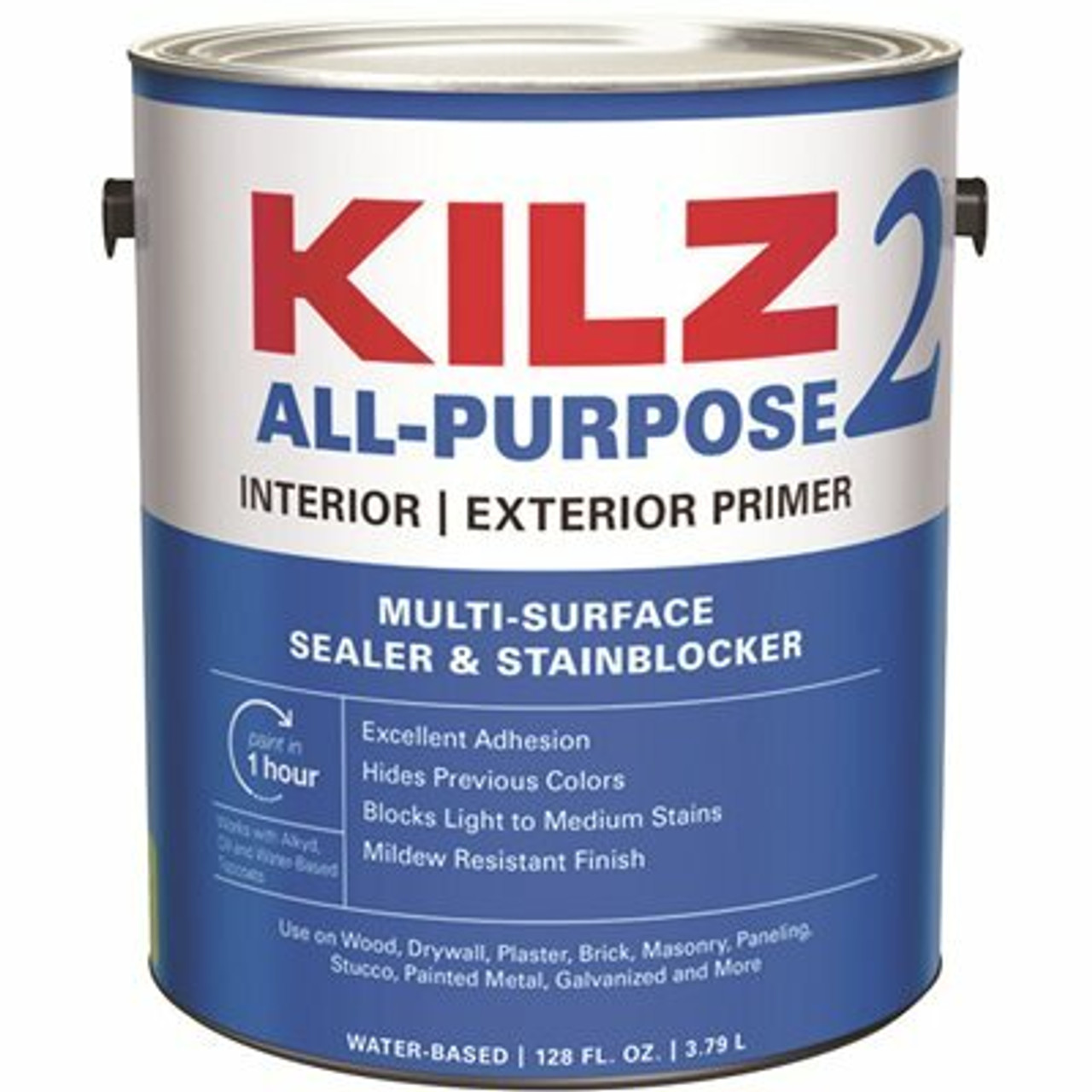 Kilz 2 All Purpose 1 Gal. White Interior/Exterior Multi-Surface Primer, Sealer, And Stain Blocker