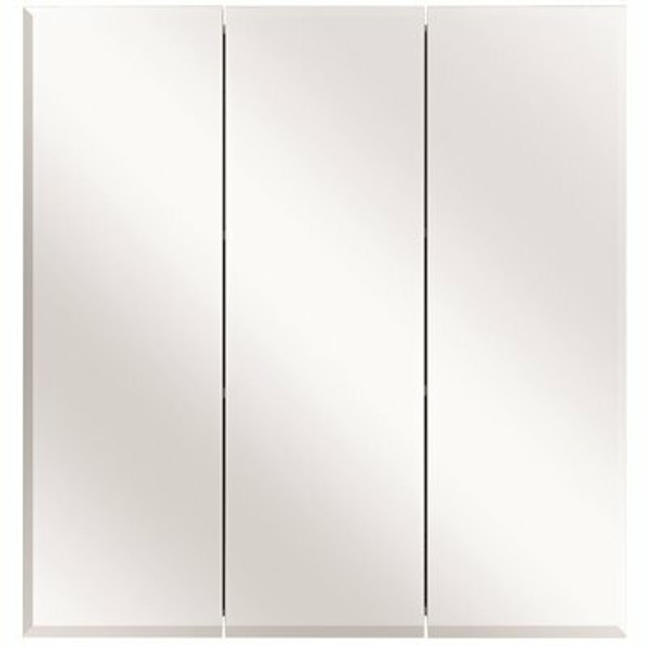 Glacier Bay 24-3/8 In. W X 25-1/4 In. H Frameless Surface-Mount Tri-View Bathroom Medicine Cabinet With Mirror