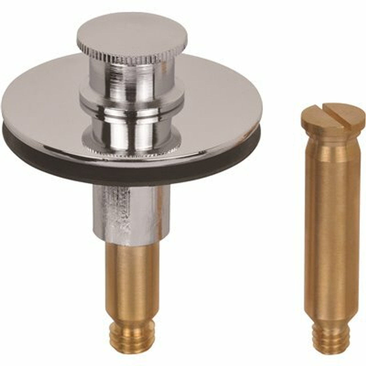 Ips Corporation 3/8 in. And 5/16 in. Posts Brass Push &#39;N Lift Tub Drain Stopper In Chrome Finish