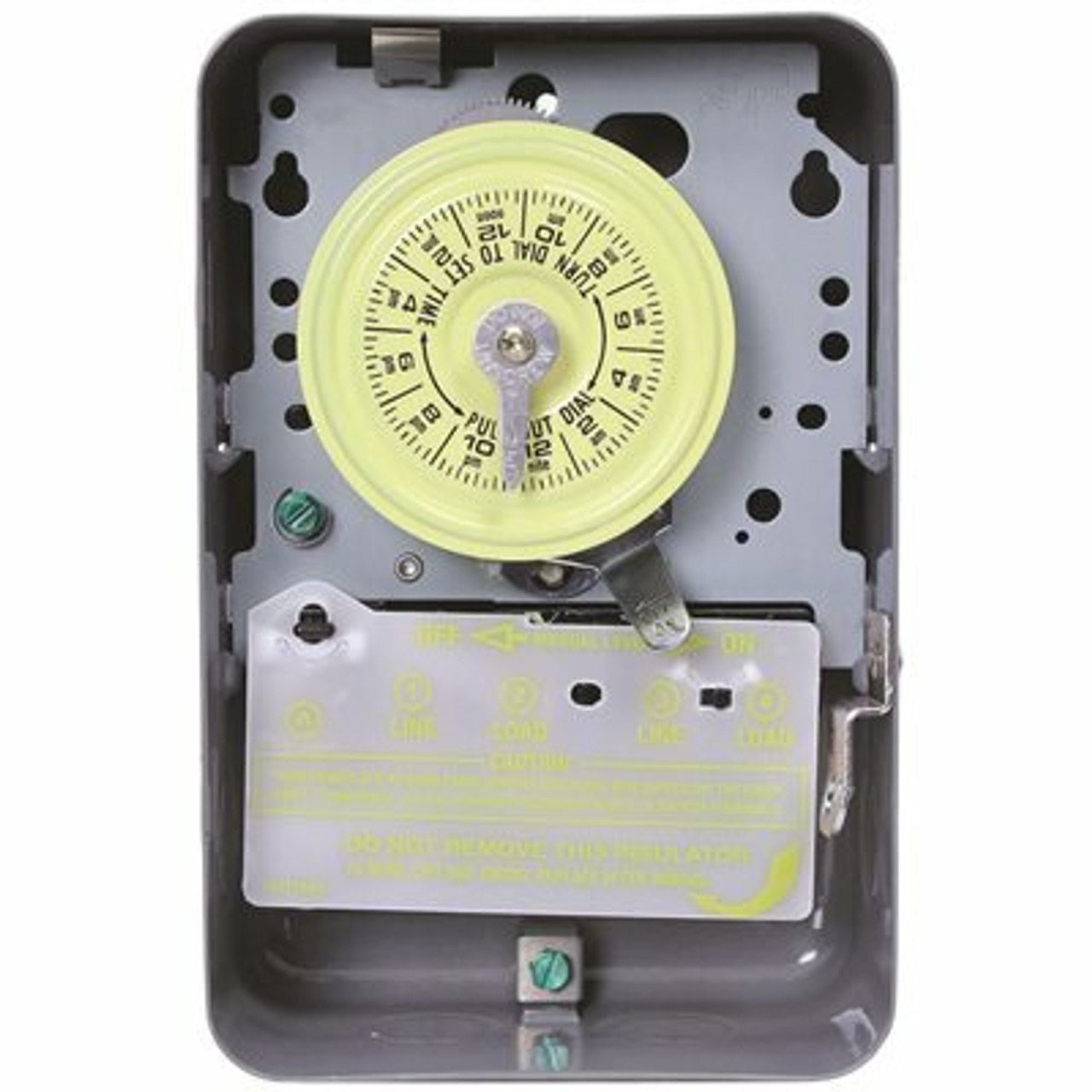 Intermatic T100 Series 40 Amp 24-Hour Indoor Mechanical Timer With Double Pole Single Throw Switching 120 Vac, Gray