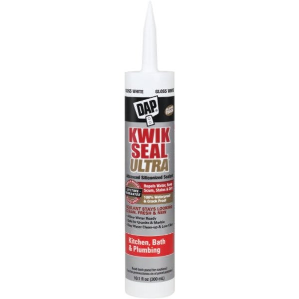 Dap Kwik Seal Ultra 10.1 Oz. White Advanced Siliconized Kitchen And Bath Caulk