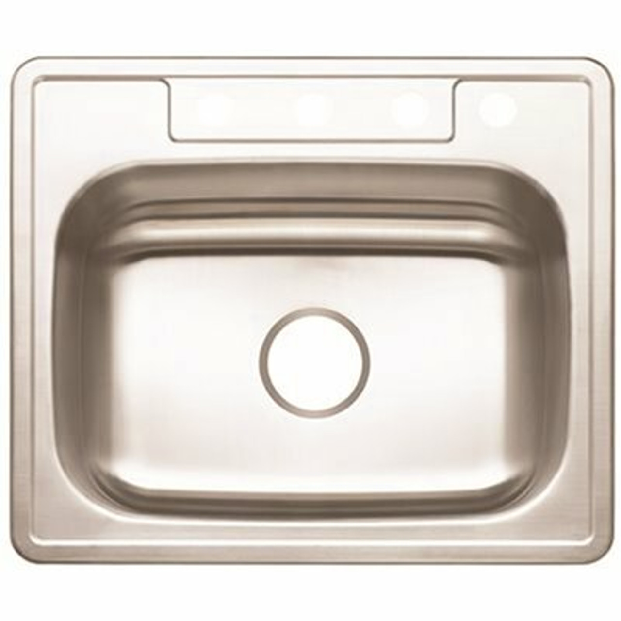 Premier Stainless Steel Kitchen Sink 25 In. 4-Hole Single Bowl Drop-In Kitchen Sink With Brush Finish