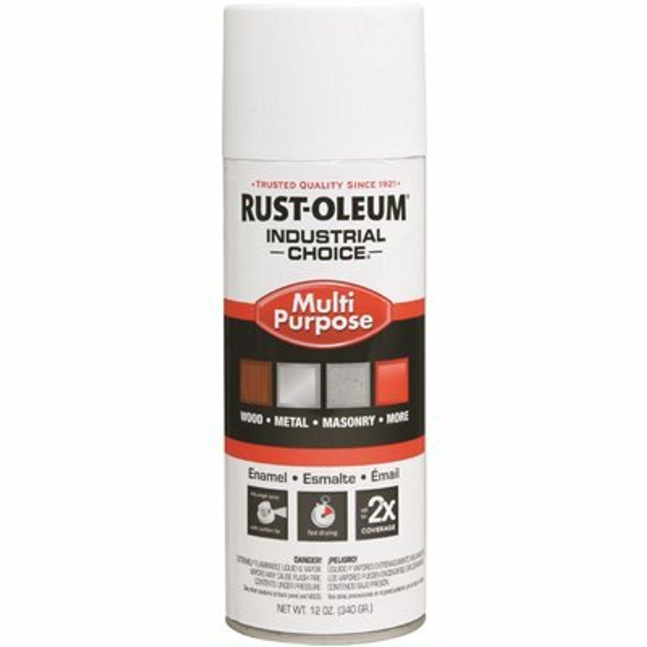 Rust-Oleum Industrial Choice 12 oz. Semi-Gloss White Enamel Spray Paint