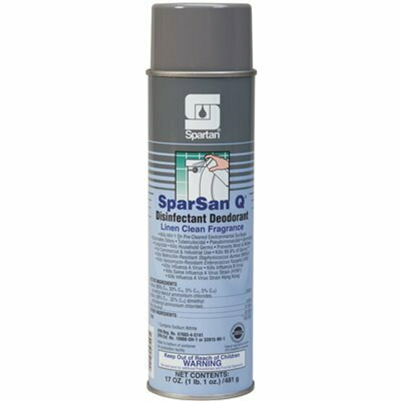 Spartan Chemical Company Sparsan Q 17Oz. Aerosol Can Linen Clean Scent Disinfectant Deodorant
