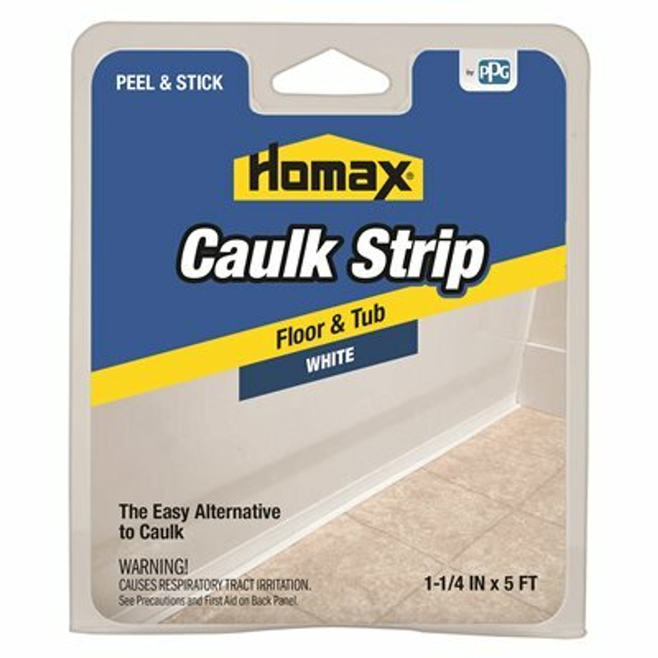 Homax 1-1/4 in. X 5 Ft. Tub And Floor Caulk Strip White