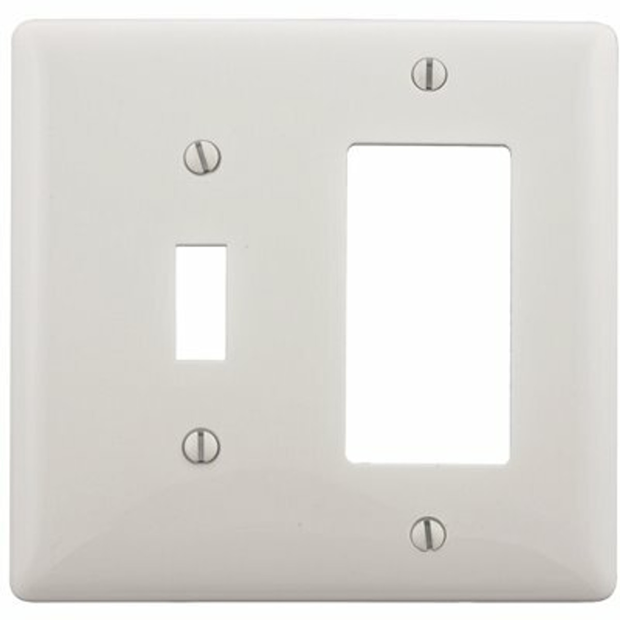 Hubbell Wiring 2-Gang White Toggle And Decorator Wall Plate