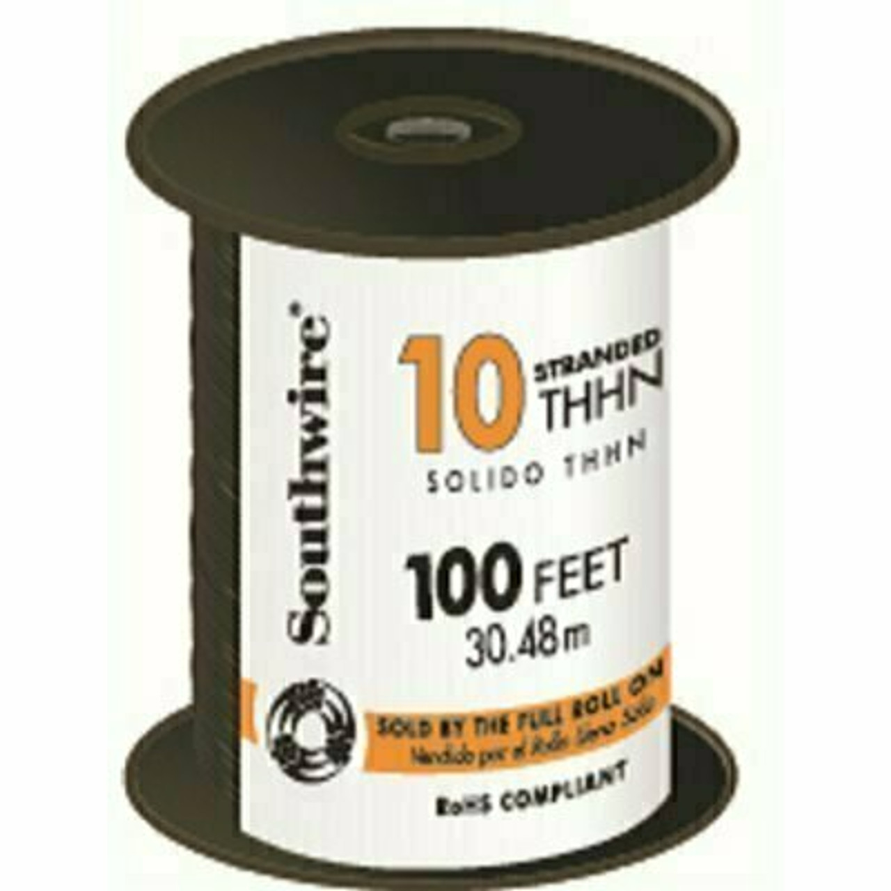 Southwire 100 Ft. 10 Black Stranded Cu Thhn Wire