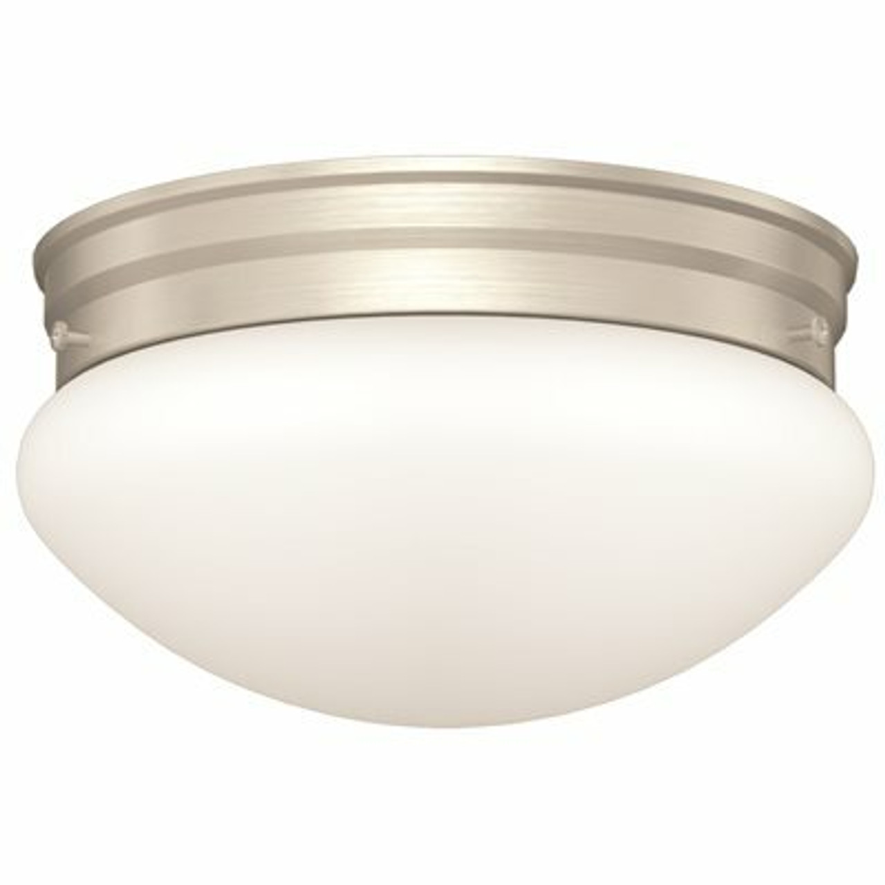 Monument Brushed Nickel Integrated Led Flushmount With White Opal Glass Shade