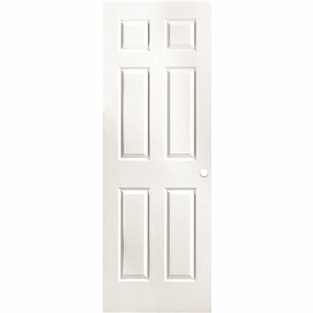 Masonite 28 in. x 80 in. 6 Panel Primed Textured Hollow Core Composite Interior Door Slab with Bore