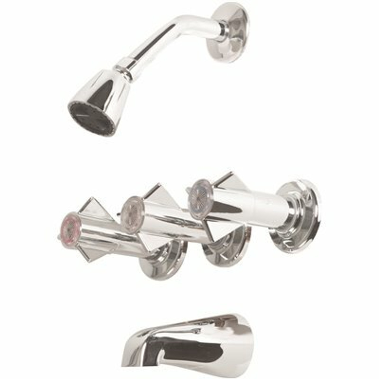 Sayco Classic Series 1-Spray Showerhead Face 3 In. Fixed Round Showerhead With Valve In Chrome