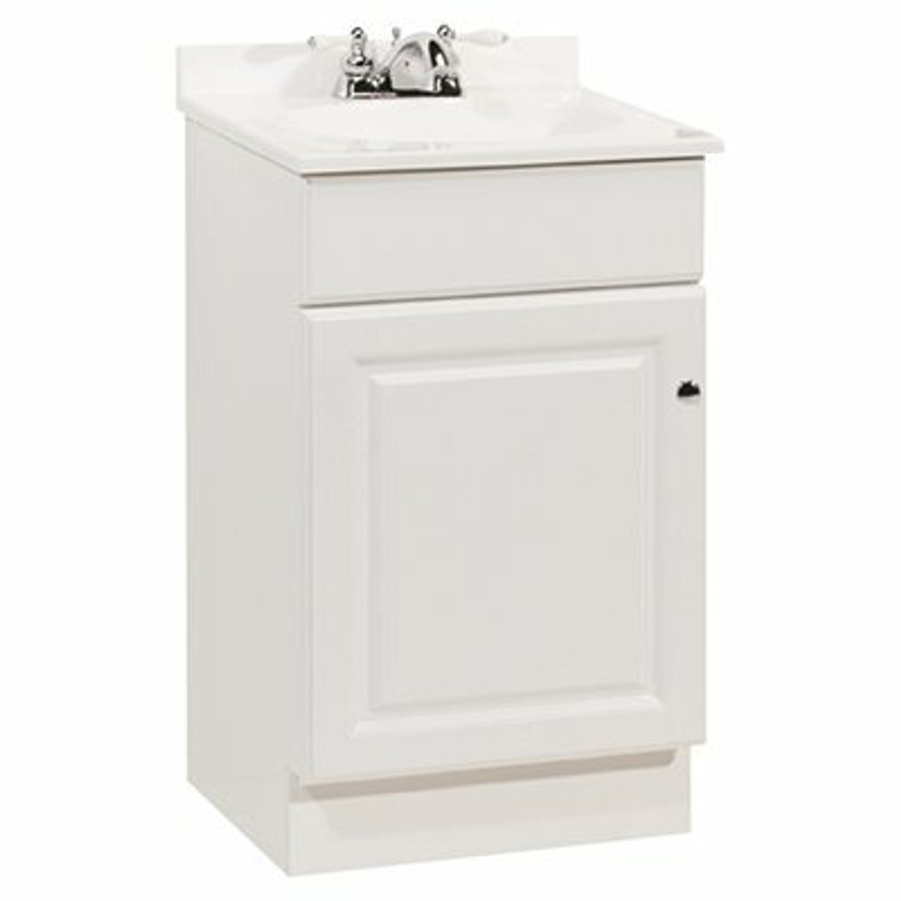 Rsi Richmond 18-1/2 In. W X 16-1/4 In. D Bath Vanity In White With Cultured Marble Vanity Top In White With White Basin